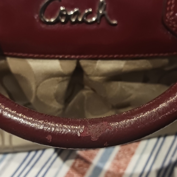 Authentic Coach Sabrina satchel in patent leather and satin canvas - Picture 6 of 14